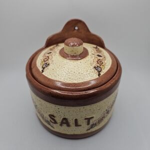Vintage Ceramic Salt Box 1970s Retro